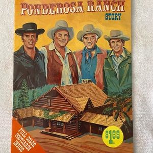 Vintage Ponderosa Ranch tourist attraction book with postcards.